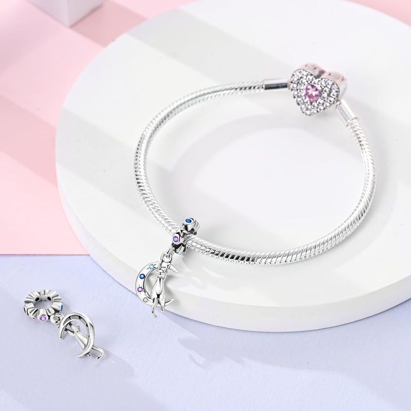 MULA 925 Sterling Silver Charms for Bracelets and Necklaces Family Letters Dangle Pendants Airplane Travel Beads Family Tree Jewelry Charms for Women - Image 1